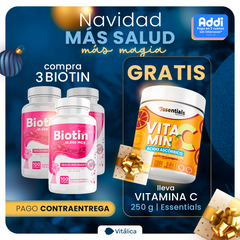 Oferta Compra 3 Biotinas 10.000 X 100 Lleva 1 Vitamina C polvo ¡Gratis!