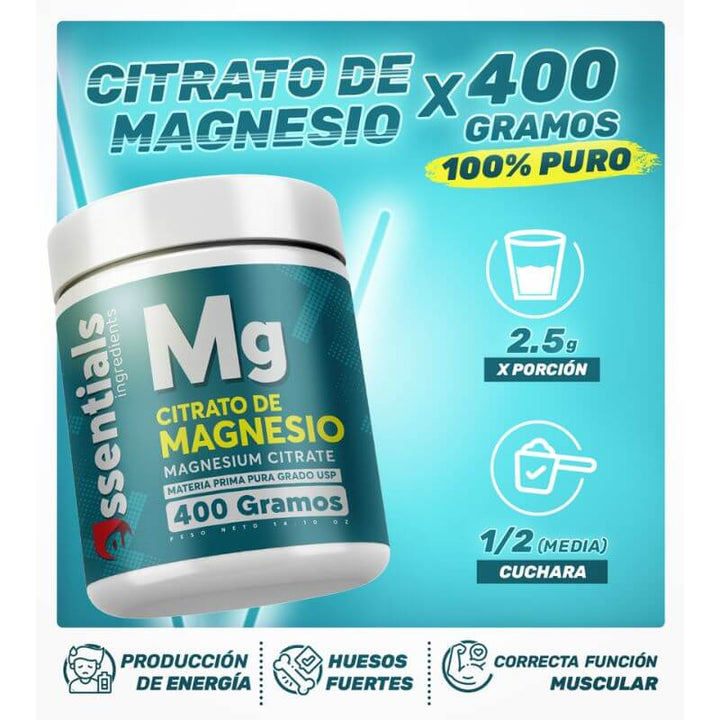 Promo citrato Potasio y citrato magnesio x 400gr Polvo 3