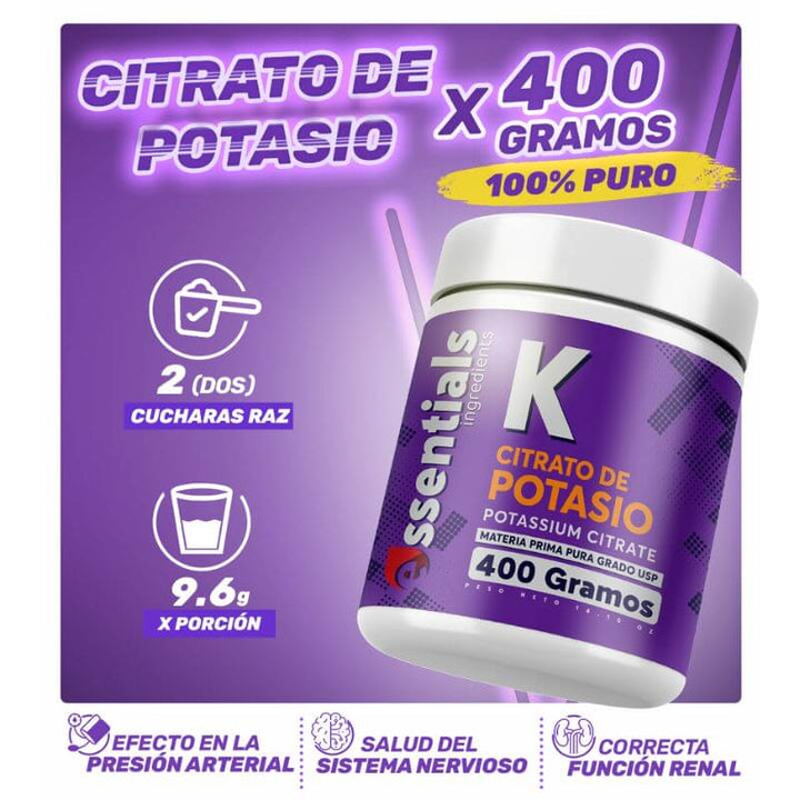 Promo citrato Potasio y citrato magnesio x 400gr Polvo 6