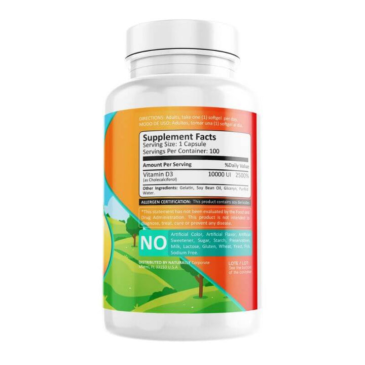 Vitamina D3 10000 iu 100 softgels 3